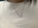 森之恋蝴蝶结纯银S925项链女士锁骨链轻奢设计感送女神情人节生日礼物 白金色 实拍图