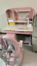 坐得正 儿童学习桌椅套装实木书桌学生学习桌可升降写字桌子作业桌课桌 1m带陪读柜+小熊三背椅粉 纠姿版 实拍图