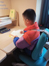 光明园迪（GMYD） 儿童学习桌椅套装可升降学生书桌健康多功能写字桌诚者F120 诚者F120冰海蓝+A6P卡其+蓝椅套 实拍图