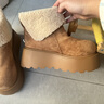 贞喜气冬季新款雪地靴女百搭厚底保暖加厚时尚小个子加绒松糕底博肯棉鞋 驼色 松糕厚底雪地靴【翻领】 37 实拍图