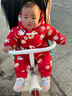 巴拉巴拉连体衣婴儿衣服宝宝秋冬装外出羽绒服新款抱衣盘扣造型 中国红-盘扣设计-60611 80cm（充绒量 79g） 实拍图