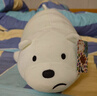 优羽咱们三只裸熊公仔软熊猫抱枕毛绒玩具床上陪睡女生七夕情人节礼物 Ice Bear白熊(趴姿) 38cm 实拍图