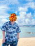 MOLOON沙滩裤男速干新款游泳裤男士五分裤防尴尬带内衬温泉海边宽松短裤 绿色树叶（双层防尴尬防走光） XL (建议145-165斤) 实拍图