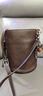 裘真情人节礼物抽绳水桶包女植鞣头层牛皮包包复古通勤单肩斜跨休闲包 咖啡色-中号 实拍图