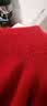 金菊【100%绵羊毛】秋冬高领堆堆领长袖打底毛衣女式羊毛衫 红色 L  实拍图
