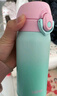 膳魔师（THERMOS）吸管保温杯350ml男女士儿童316L保冷水杯子含包袋TEMI-350S PG 实拍图