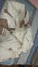 高品质白鸭绒羽绒服刺绣爱心短外套2023冬新款连帽小个子宽松保暖 米白色 L (110-130斤) 实拍图