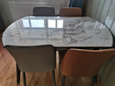 全友家居 轻奢风圆餐桌椅组合岩板台面可折叠功能客厅家用吃饭桌子 实拍图