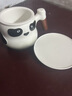三旬熊猫泡茶马克杯创意家用陶瓷茶水分离杯子带盖男女办公室过滤水杯 熊猫泡茶马克杯【白砂黑】 实拍图