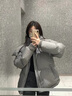 艾珠儿（Aizhuer）棉服女外套秋冬款女装冬季新款衣服宽松羽棉袄绒服女保暖加厚棉衣 灰色 M（建议100-110斤） 实拍图