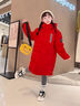 鸭鸭儿童羽绒服男童女童中大童长款加厚初中生加绒外套 中国红 170cm  实拍图