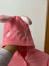 洁丽雅儿童浴巾带帽斗篷新生婴儿洗澡比棉纱布柔软吸水宝宝浴袍 (80*150cm)粉色小兔 实拍图