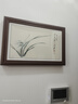 木品缘电表箱装饰画免打孔新中式实木挂画液压上翻配电箱遮挡画可定制 C款-兰花（横版） 60*40cm柚木色【可遮50*30电箱】 实拍图