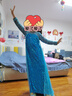 忆爱爱莎公主裙夏季冰雪奇缘女童连衣裙艾莎裙子拖地裙儿童节演出服 蓝色亮片裙拖尾 150 (建议身高140-150cm) 实拍图
