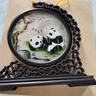 婆城蜀绣熊猫双面绣摆件半龙头刺绣屏风送老外手工艺品（京东快递） 梅花熊猫-PVC半龙头（京仓发） 实拍图