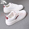 安踏（ANTA）女鞋板鞋女运动鞋子女秋季耐磨防滑休闲鞋轻便舒适小白鞋女 象牙白/绛红色 36 实拍图