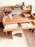 源氏木语儿童书桌可升降实木学习桌北欧写字桌家用【橡木书桌+矮架1.1m】 实拍图