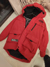 雪中飞（SNOWFLYING）儿童羽绒服【加厚】男童中大童工装风女童中长款冬季保暖外套 红色 130 实拍图