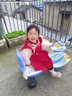 G.DUCKKIDS小黄鸭童装女童秋季套装中国风婴幼儿连衣裙喜庆儿童宝宝周岁礼服 红色 73 尺码5-7个月(建议宝宝13-18斤) 实拍图