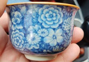 琦轩源老陶泥青花瓷茶杯复古品茗杯男女个人专用主人杯喝茶陶瓷功夫茶杯 实拍图