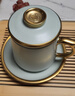 汝道（RUDAO）汝窑办公杯陶瓷带过滤茶杯描金汝瓷可养开片办公室茶水分离泡茶杯 描金汝窑龙雀杯【四件套】 实拍图