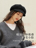 Siggi帽子女羊毛贝雷帽秋冬复古时尚报童帽百搭鸭舌画家帽静谧黑 实拍图