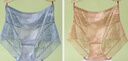 杰曼丽高腰蕾丝收腹内裤女超薄桑蚕丝底裆夏季薄款透气微收腹大码裤头 3条装（雾兰+浅灰+胭粉）桑蚕丝裆 2XL (110-150斤) 实拍图