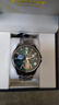 花花公子（PLAYBOY）男士手表机械表男款潮流防水镂空飞轮手表男夜光新款 银绿钢带/精美礼盒/定制刻字 实拍图