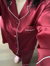 金三塔真丝睡衣女100%桑蚕丝外穿凉感养肤两件套装睡裤居家服 [鸿运]19姆米红色 M 实拍图