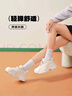 骆驼（CAMEL）老爹鞋女网布皮面拼接双系带厚底休闲鞋 L24S283079 杏色 39 实拍图