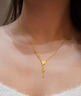 中国黄金（CHINA GOLD）蝴蝶流苏黄金套链女足金项链锁骨链吊坠情人节生日礼物送女友老婆 【京速达】蝴蝶套链【镭射款】约4.3g 实拍图