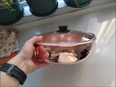 特厚铜火锅电磁炉燃气通用鸳鸯紫铜汤锅老式北京涮羊肉酸菜火锅盆 清汤吊环光面 26cm 实拍图