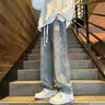 MR—90官方潮牌牛仔裤男女款日系休闲宽松直筒长裤秋冬百搭显瘦裤子男 牛仔蓝（NE01） M（建议90-110斤） 实拍图