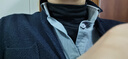 诚景一体绒加绒加厚高领打底衫男修身休闲纯色秋衣t恤男保暖长袖卫衣I 黑色6020不加绒 2XL 实拍图