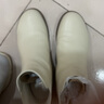 他她（TATA）法式通勤短靴女靴白色加绒牛皮踝靴子单靴秋冬新7BJ44DD3 米白（单里） 37 实拍图