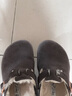 Devo的沃软木包头勃肯鞋毛毛拖鞋加绒内里半包半拖休闲情侣鞋66001 深棕反绒皮+羊毛 38 （建议正码正拍） 实拍图