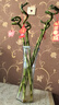 呈爱透明玻璃花瓶简约加高贵竹百合水培绿萝植物富花瓶客厅插花摆件 加高30cm六角（郁金香图案） 高30厘米 实拍图