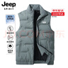 JEEP SPIRIT吉普衣多穿秋冬羽绒马甲男外套无袖坎肩男士纯色大码胖子马夹保暖 豆绿色 2XL 实拍图