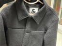 杰克·琼斯（JACK&JONES）男装衣服春秋直筒时尚出街短款毛呢外套男士100%绵羊毛休闲夹克男 E40黑色 M 175 实拍图