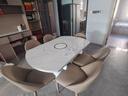 智能岩板餐桌多功能电磁炉轻奢高级餐桌椅现代简约家用可折叠饭桌 1.35米餐桌带岩板转盘 实拍图