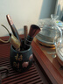 祥业功夫茶具配件茶道六君子套装茶刀茶针茶则茶勺刷喝茶泡茶工具大号 黑陶财猫茶道(佛手五件套) 实拍图