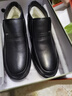 蜻蜓牌【100%全牛皮】男士羊毛保暖商务加绒厚休闲真皮冬季防滑棉皮鞋子 黑色 42 实拍图