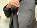 花花公子西服套装男休闲韩版商务职业正装三件套修身结婚伴郎新郎西装外套 黑色两扣西服+领带 2XL 实拍图