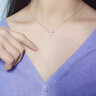 森之恋蝴蝶结纯银S925项链女士锁骨链轻奢设计感送女神情人节生日礼物 白金色 实拍图