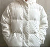 adidas 拒水防泼防风保暖鸭绒羽绒服面包服男女同款阿迪达斯官方   汉玉白   L 实拍图