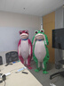 威柯青蛙人偶服装青蛙套装卡通玩偶服装儿童成人蛤蟆充气cos头套网红 升级双风机-绿色-170-185 实拍图
