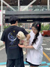MDlila《两件装》情侣装夏季衣服短袖t恤套装一男一女休闲宽松班服定制 月亮星星鱼 男白+女白（两件装） L 男+女M 实拍图