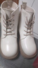 富罗迷女童靴子冬季新款舒适加绒马丁靴儿童软底短筒皮靴 米白 34  实拍图