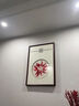 起贝新年春节新中式刺绣福字挂画客厅装饰画玄关背景墙喜庆红色壁画 红鲤聚福一 53x77厘米 实拍图