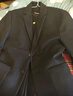 罗蒙羊毛呢西服男士春秋商务休闲西装厚款大衣外套男装85XF黑色4XL 实拍图